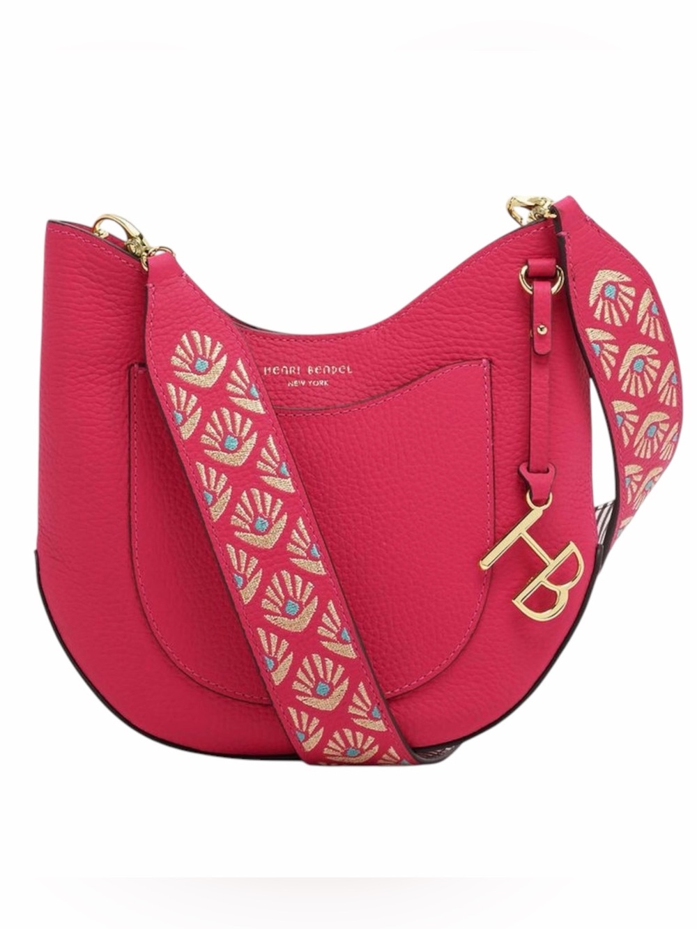 Henri Bendel West 57th Crossbody Hobo Bag Vibrant Hot Pink/Fuchsia